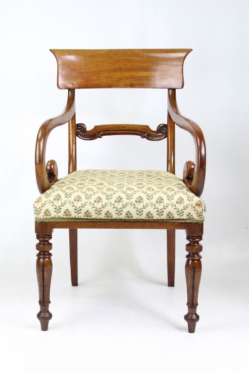 fig 1. Victorian Mahogany Open Armchair