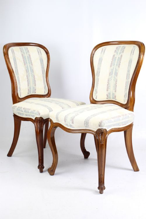 Pair Antique Victorian Mahogany Balloon Back Chairs