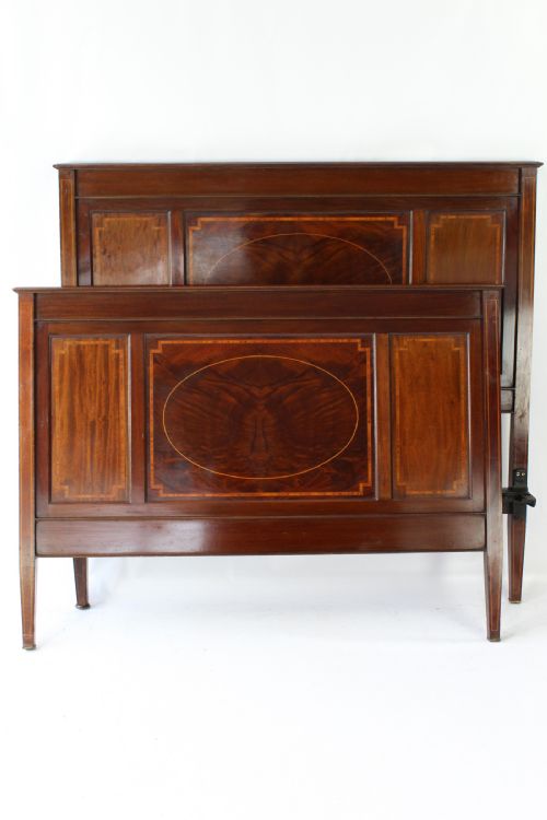 Victorian Mahogany & Inlaid Double Bed