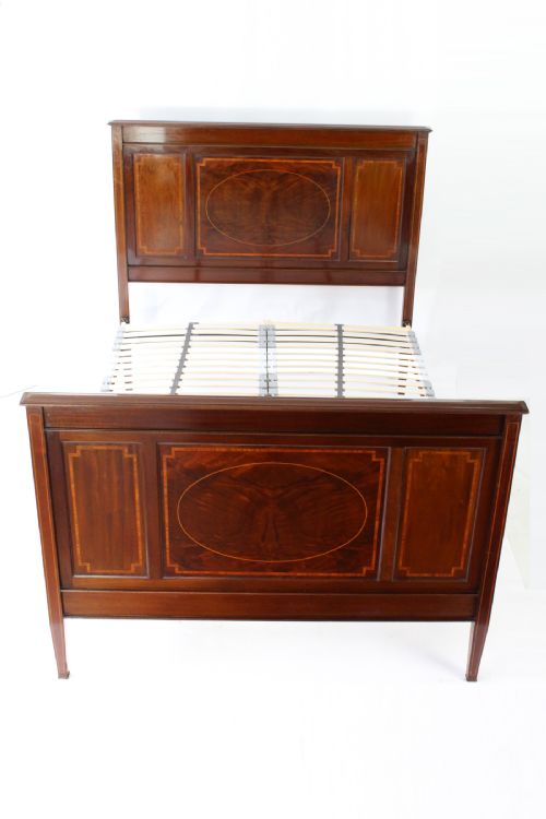 fig 2. Victorian Mahogany & Inlaid Double Bed