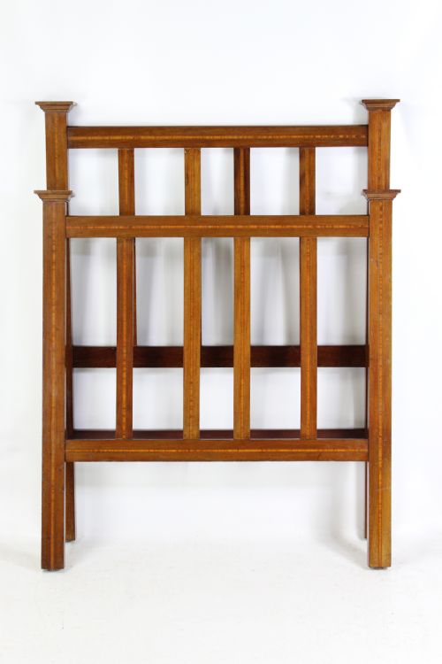 Antique Edwardian Mahogany & Inlaid Single Bed