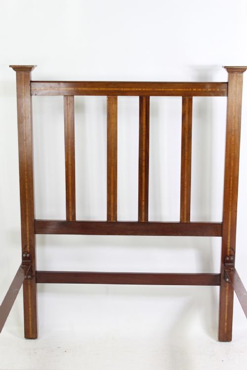 fig 2. Antique Edwardian Mahogany & Inlaid Single Bed