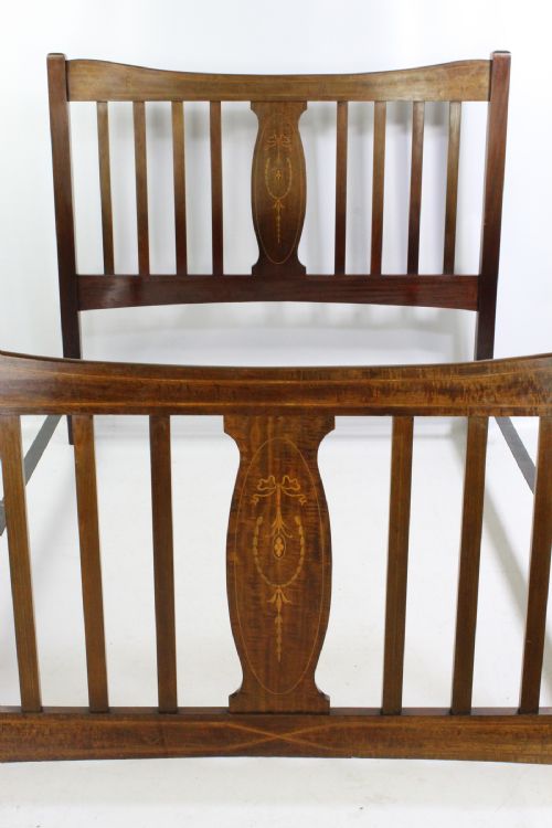 fig 2. Antique Edwardian Mahogany & Inlaid Double Bed