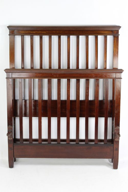 fig 1. Antique Edwardian Single Mahogany Bed by Warings