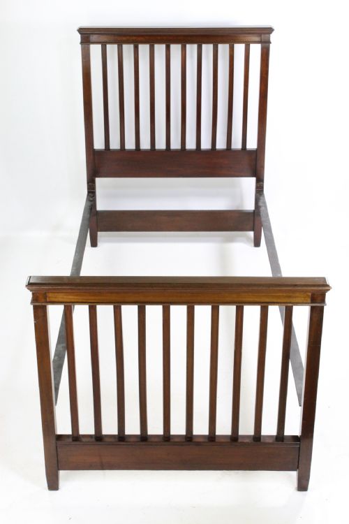 fig 2. Antique Edwardian Single Mahogany Bed by Warings
