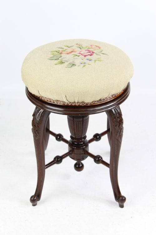 Victorian Mahogany Rise & Fall Piano Stool