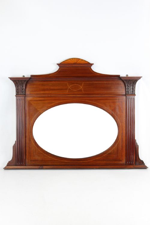 Edwardian Mahogany Overmantle Mirror