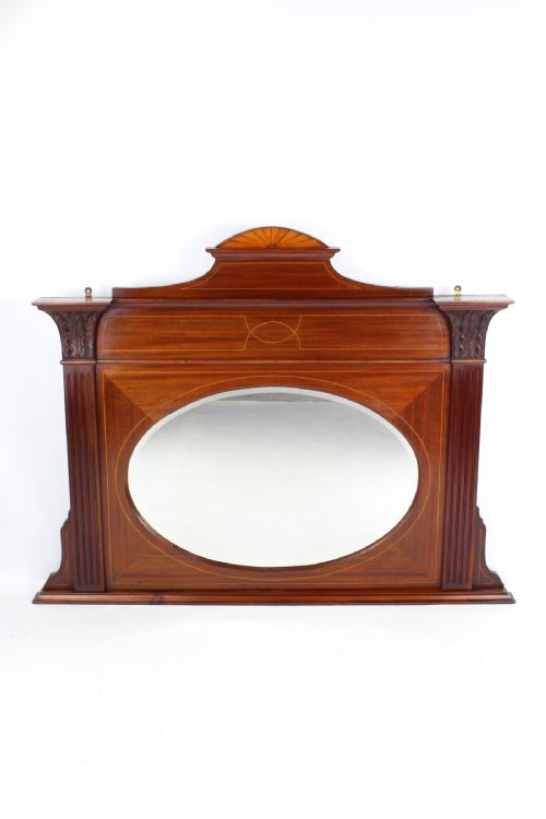 fig 1. Edwardian Mahogany Overmantle Mirror