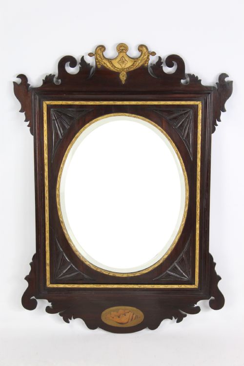 Edwardian "Chippendale" Mahogany Fretwork Mirror