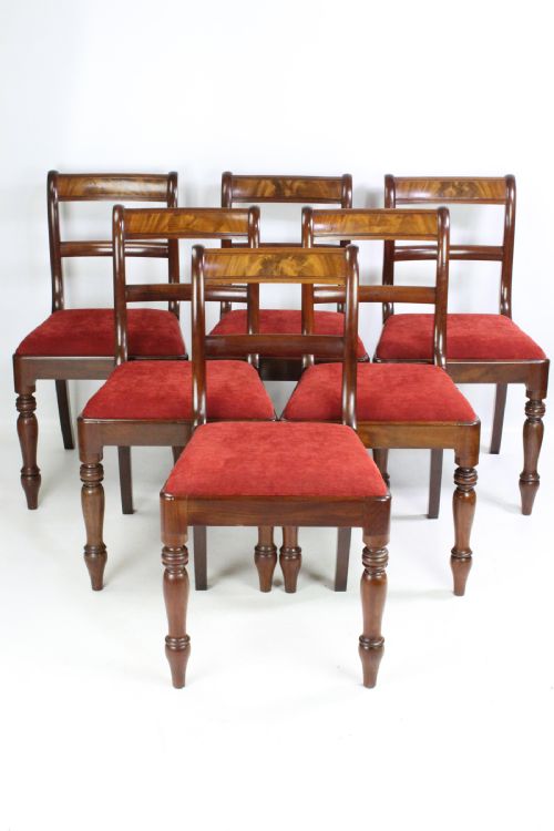 Set of 6 Regency Mahogany Dining Chairs