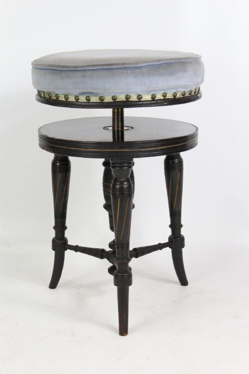 fig 1. Victorian Aesthetic Movement Rise & Fall Piano Stool