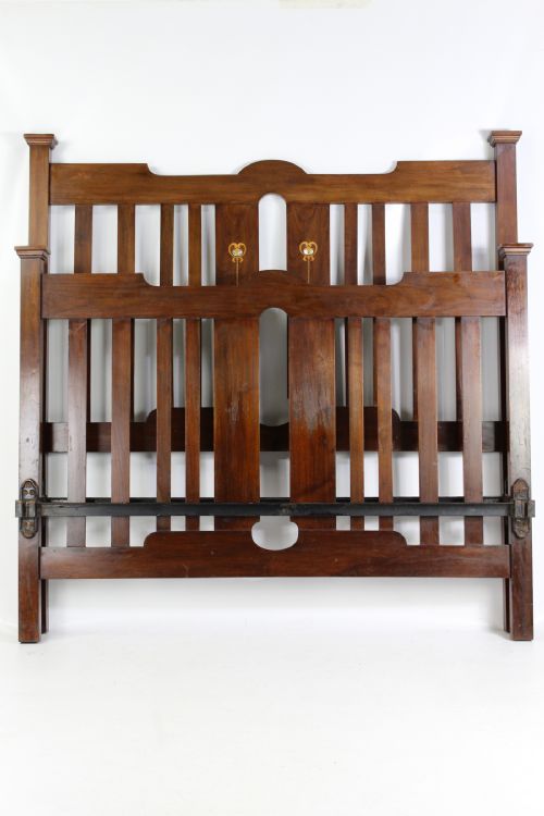 fig 1. Victorian Arts & Crafts Inlaid Walnut Double Bed