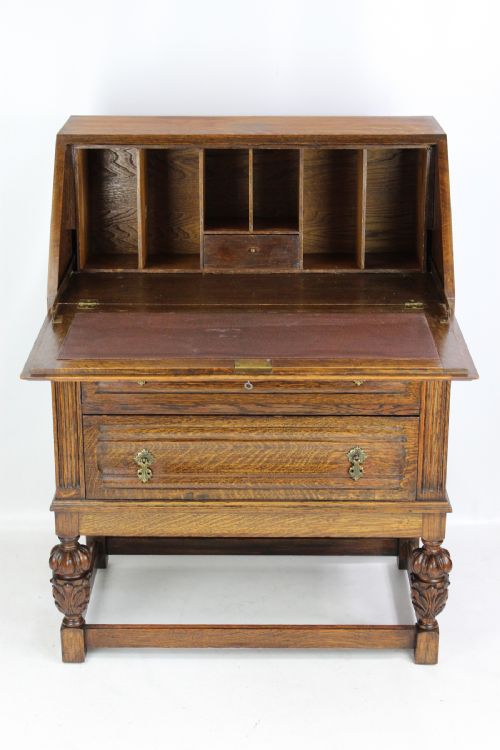 fig 1. Small Carved Oak Bureau
