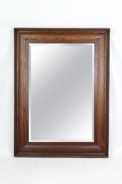 Large Antique Edwardian Oak Wall Mirror