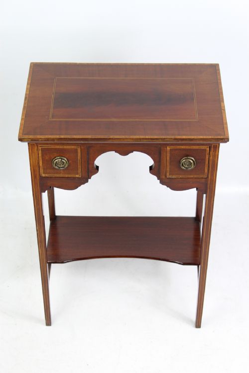 Small Edwardian Inlaid Mahogany Low Boy Hall Table