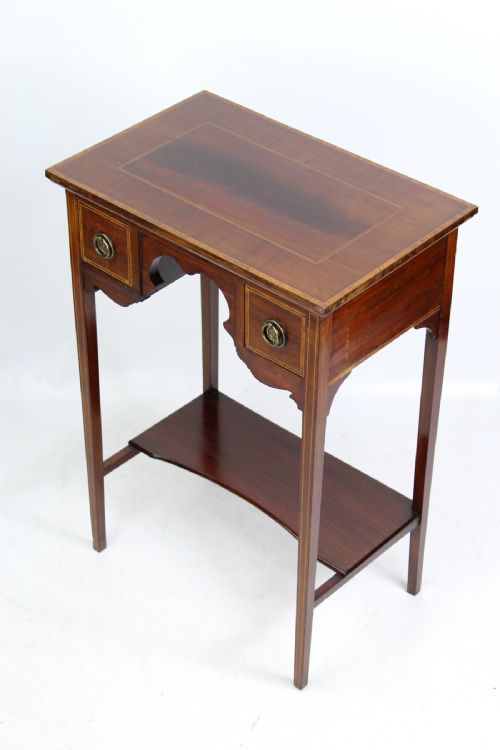 fig 1. Small Edwardian Inlaid Mahogany Low Boy Hall Table