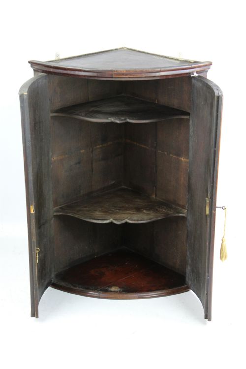 fig 1. Georgian Mahogany Bow Front Corner Cupboard