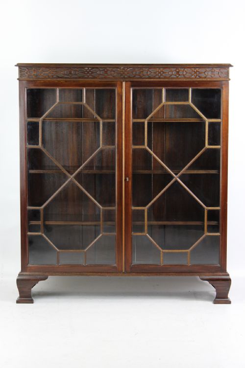 Slim Edwardian Mahogany Bookcase