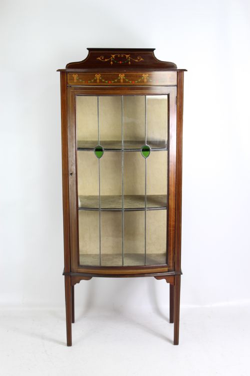 Tall & Slim Edwardian Mahogany Display Cabinet