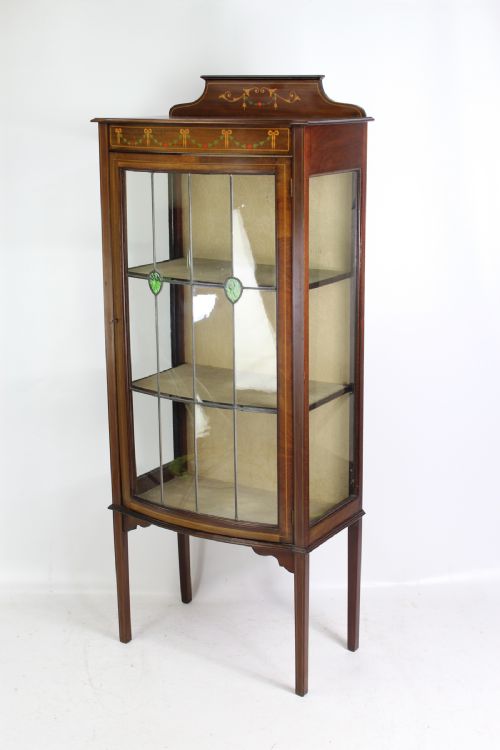 fig 1. Tall & Slim Edwardian Mahogany Display Cabinet
