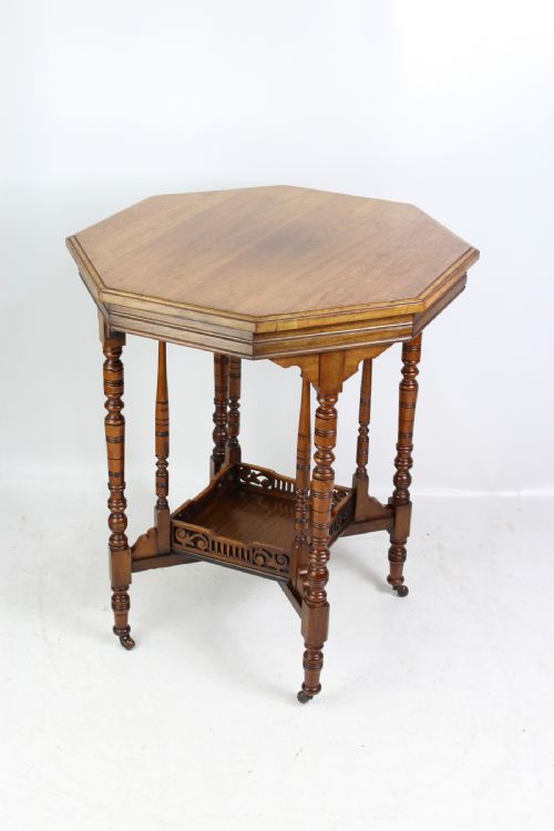 fig 1. Small Victorian Arts & Crafts Side Wine Lamp Table