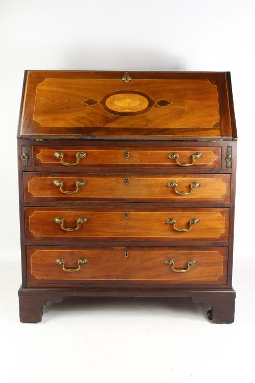 Georgian Inlaid Mahogany Bureau
