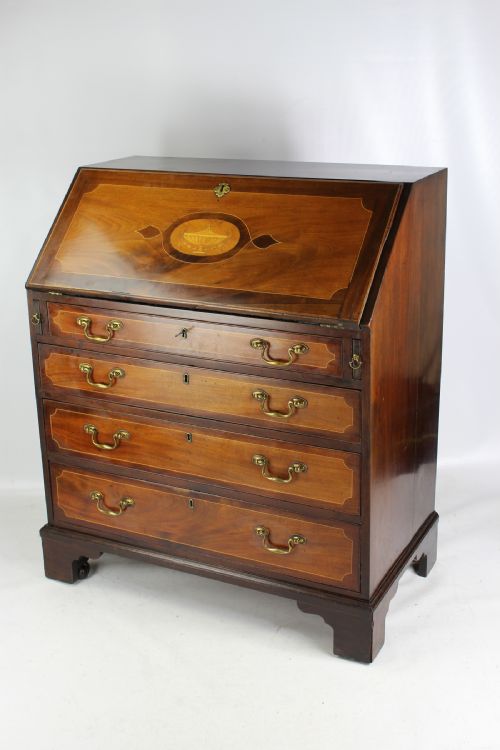 fig 1. Georgian Inlaid Mahogany Bureau