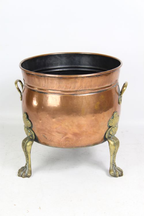 fig 1. Copper & Brass Log Bin & Kindling Bucket