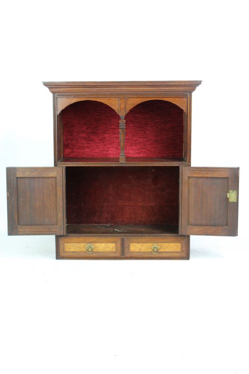fig 1. Small Victorian Walnut Hanging Cabinet Cupboard