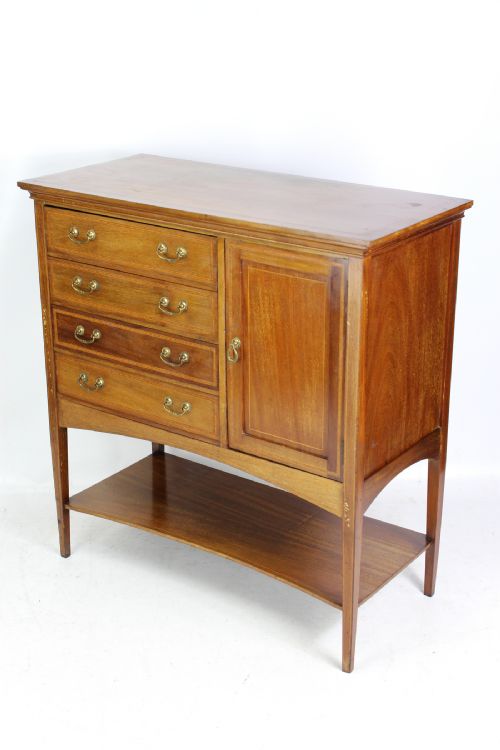 Edwardian Mahogany Music Cabinet Chest of Drawers