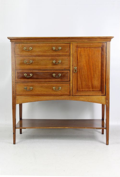 fig 1. Edwardian Mahogany Music Cabinet Chest of Drawers