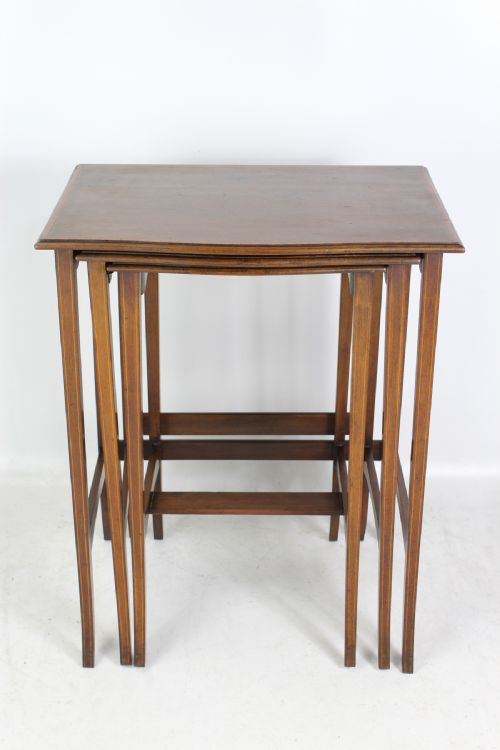fig 1. Edwardian Mahogany Nest of 3 Coffee Tables