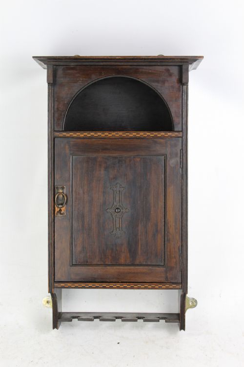 fig 1. Edwardian Arts & Crafts Mahogany Hanging Cabinet