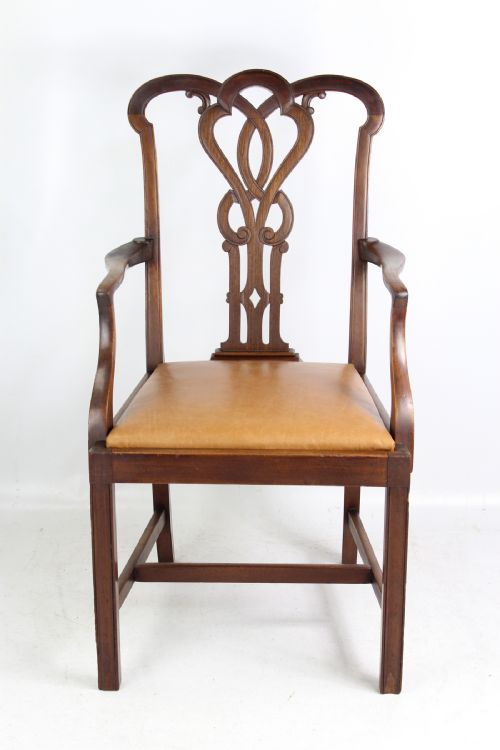 Edwardian Mahogany Desk Chair Open Armchair