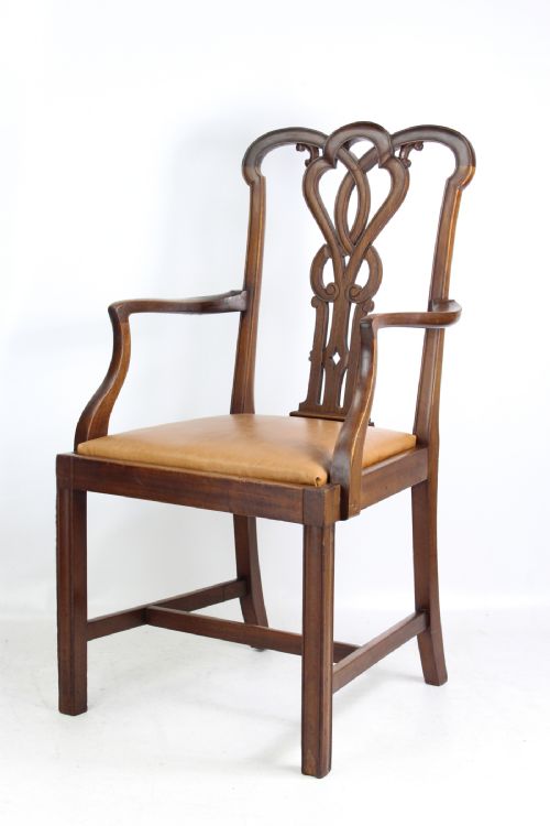 fig 1. Edwardian Mahogany Desk Chair Open Armchair