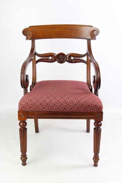 William IV Mahogany Open Armchair / Desk Chair