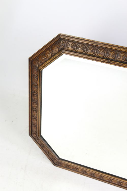 fig 1. Large Carved Oak Framed Mirror Overmantle