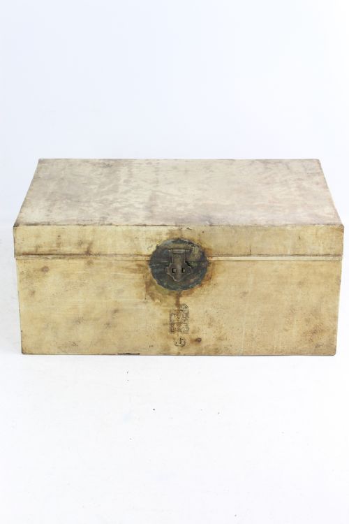 Antique Chinese Parchment Trunk