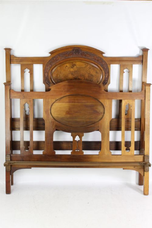 fig 1. Victorian Walnut Arts & Crafts Double Bed