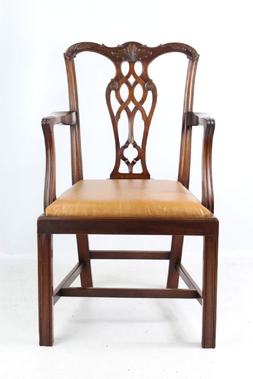 Edwardian Mahogany Chippendale Desk Chair