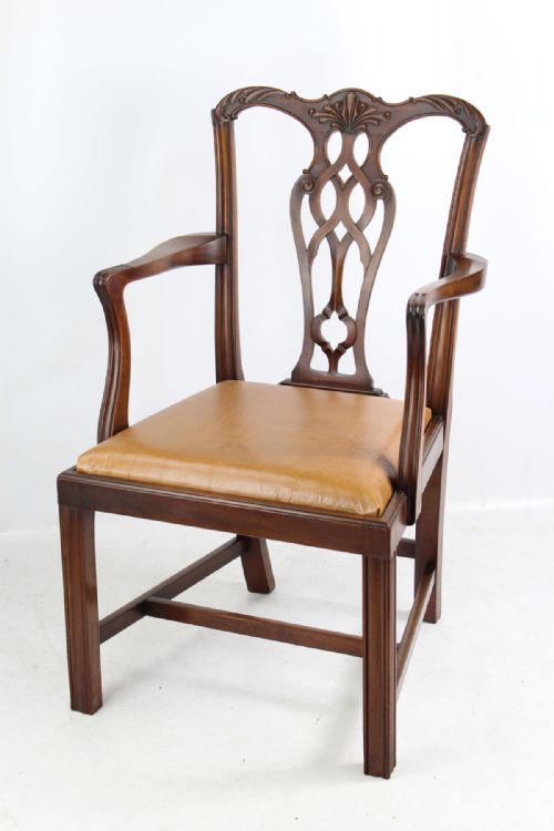 fig 1. Edwardian Mahogany Chippendale Desk Chair
