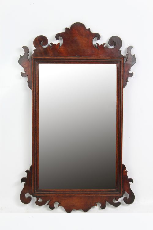 Small Georgian Mahogany Fretwork Mirror 18th Century George III Pier Glass
