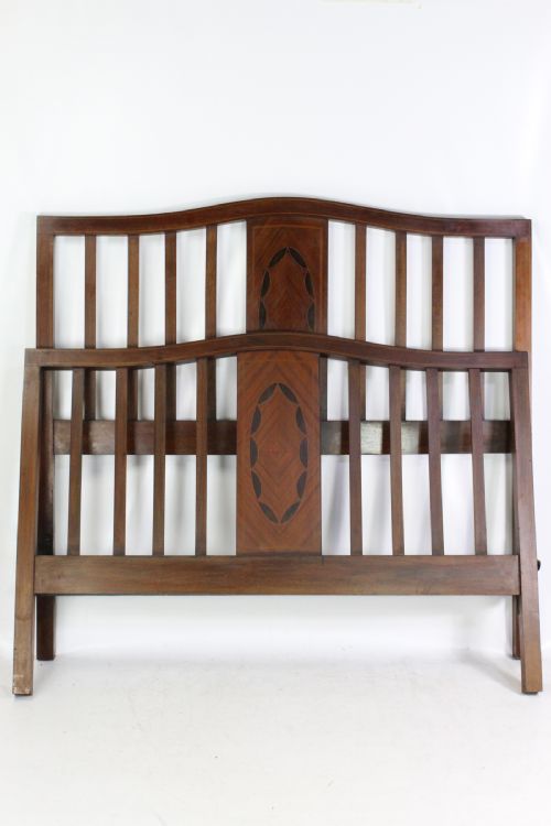 Edwardian Mahogany & Inlaid Double Bed
