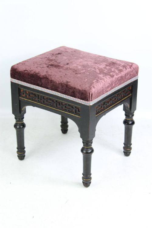 Victorian Aesthetic Movement Stool Arts & Crafts Piano Stool