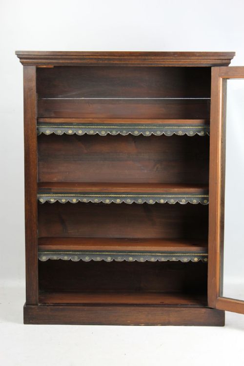 fig 1. Victorian Oak Bookcase 19th Century Pier Display Cabinet