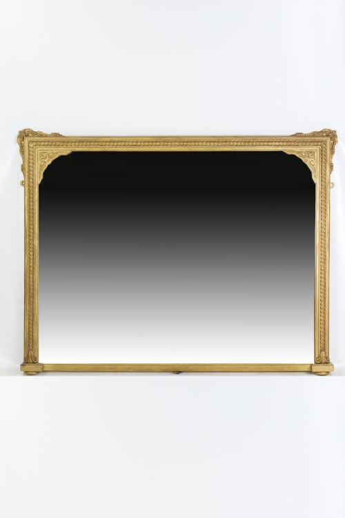 Antique Victorian Overmantle Mirror 19th Century Overmantel