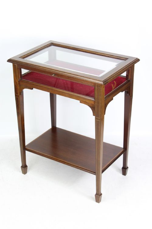 Edwardian Inlaid Mahogany Bijouterie Display Cabinet Vitrine