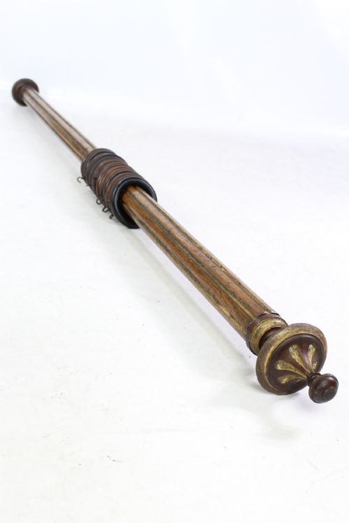 Large Antique Victorian Gilt Oak Curtain Pole (7ft4)