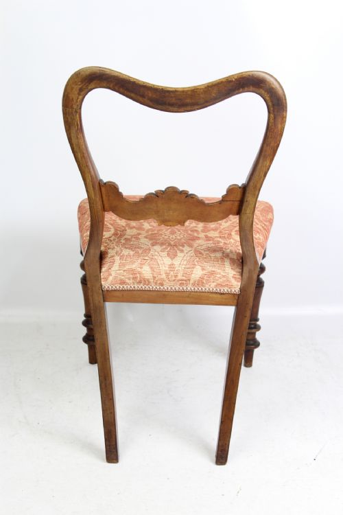 fig 1. Set 4 Victorian Mahogany Balloon Back Chairs
