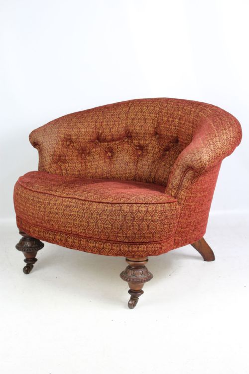 Antique Victorian Rosewood Tub Chair